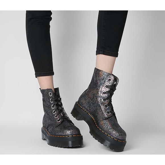 Dr. Martens Shoes - SOLD New Size 8 Dr. Martens Metallic Leather Boot